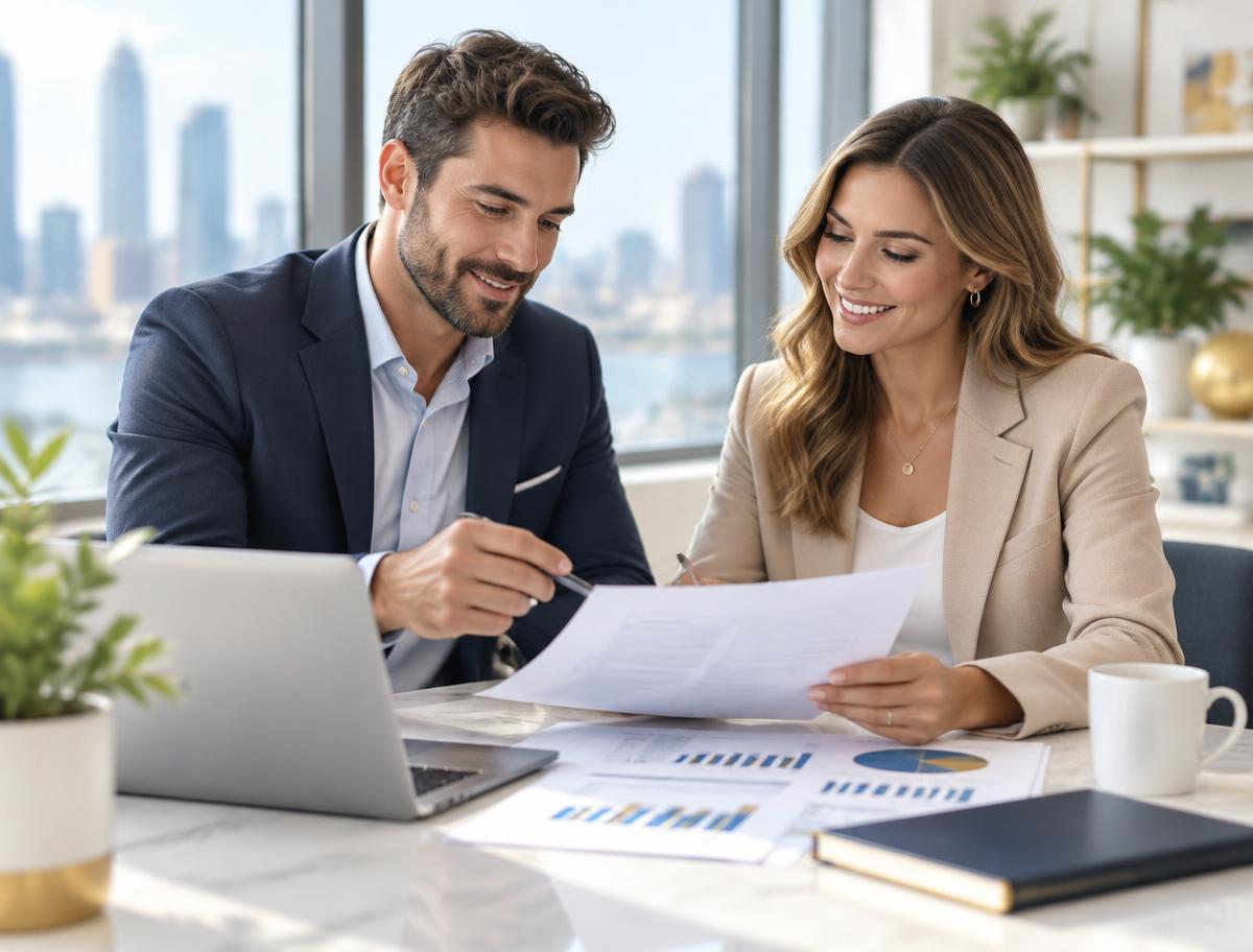 Spark Capital consultants reviewing plans with a client